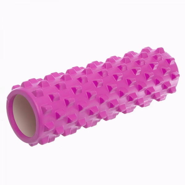 Роллер для занять йогою та пілатесом Grid Bubble Roller рожевий