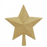 Верхушка пластиковая на елку Звезда золотая H-25 см. Флора 75854