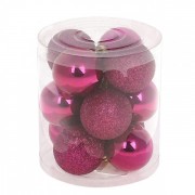 Набір пластикових новорічних кульок 12 шт. D-4 см. Флора 12436