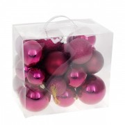 Набір пластикових новорічних кульок Мікс 26 шт. Флора 12444