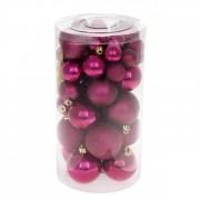 Набір пластикових новорічних кульок Мікс 40 шт. Флора 12441