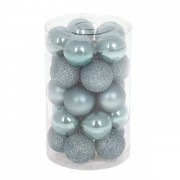 Набір пластикових новорічних куль синій світанок 25 шт. D-3 см Флора 12468
