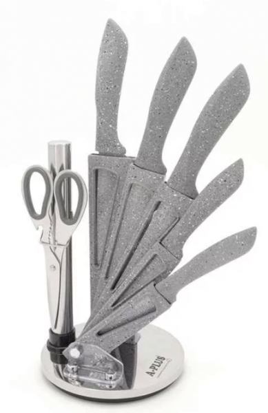 Набір кухонних ножів А-Плюс пластикові ручки, лезо нерж. сталь 7пр 09961 MPL-0996