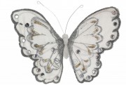 Декоративний метелик Bon на кліпсі 21см, колір - сірий 117-912