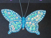 Набор (3шт) декоративных бабочек Bon 10см с клипсой, синий 780-B27