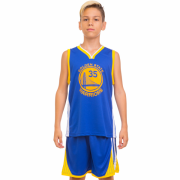 Форма баскетбольная подростковая NB-Sport NBA GOLDEN STATE WARRIORS 7354 S (6-8 лет) синий-желтый