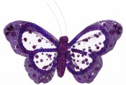 Декоративная бабочка Bon на клипсе 15см, цвет - фиолетовый 117-901-1