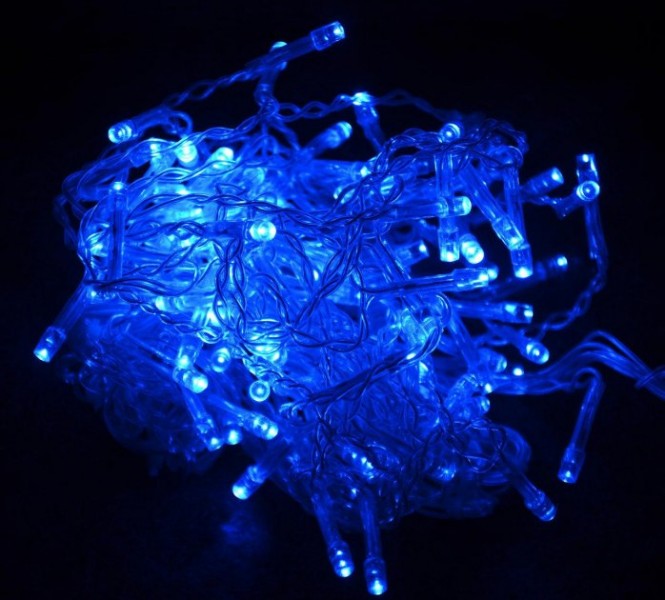 Гирлянда 300 LED синий прозрачный провод SEZ 1130-02