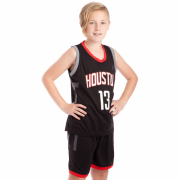 Форма баскетбольная подростковая NB-Sport NBA HOUSTON 13 BA-0968 XL (13-16 лет) черный-красный