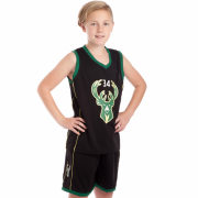 Форма баскетбольная подростковая NB-Sport NBA 34 BA-0972 S (6-8 лет) черный-зеленый