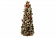Елка декоративная Bon из натуральных шишек с ягодами, 43см, цвет - коричневый 814-382