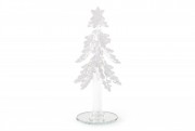 Декоративная стеклянная елка Bon 16см, цвет - белый 118-417