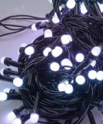 Гирлянда Линза 8мм 100 LED черный провод 8м белый SEZ 1291-03