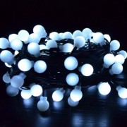 Гірлянда Кульки 10мм 100 LED 6м чорний провід білий SEZ 1312-03
