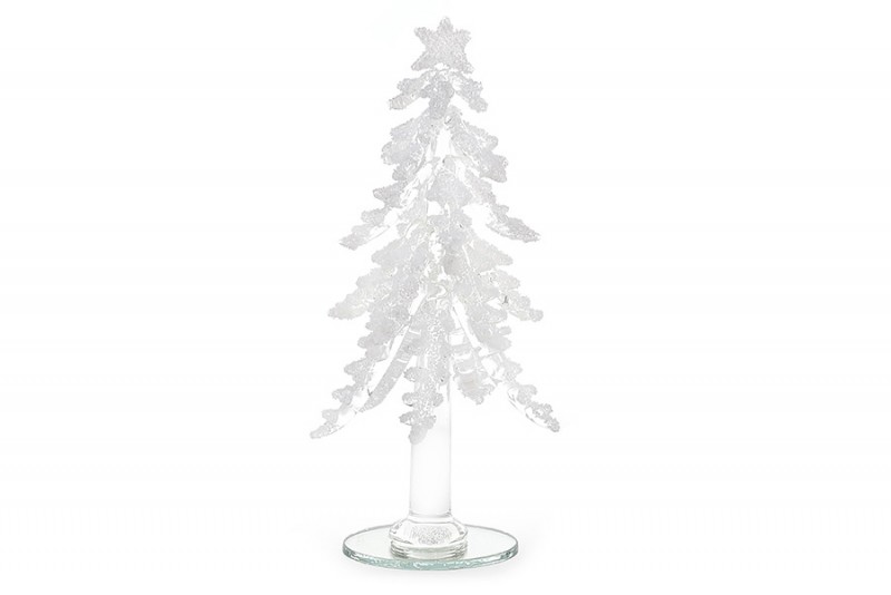 Декоративная стеклянная елка Bon 18см белая 172-184