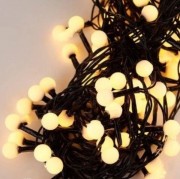 Гірлянда Кульки 10мм 100 LED 6м чорний провід білий теплий SEZ 1312-07