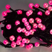 Гірлянда Перли 50 LED 5м перехідник рожевий SEZ 1271-09