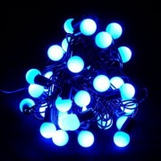 Гірлянда Кульки 10мм 100 LED 6м чорний дріт синій SEZ 1312-02