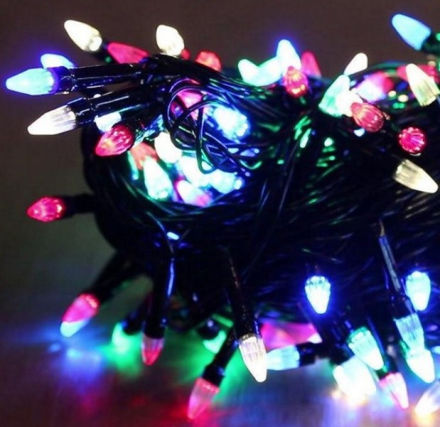 Гірлянда Конус 100 LED мульти чорний провід Gonchar