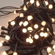 Гірлянда Лінза 8мм 100 LED чорний провід білий теплий Gonchar