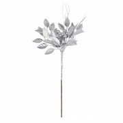 Декоративна гілка Засніжене листя срібне (2010-077) Elso