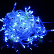 Гирлянда 100 LED синий прозрачный провод Gonchar