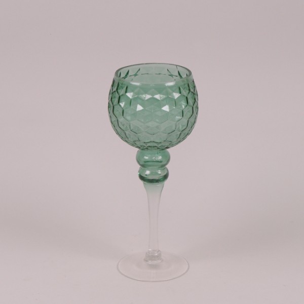 Свічник скляний Flora зелений H-30 см. 24776