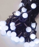 Гірлянда Кульки 40 LED 7м 18мм чорний провід перехідник білий Gonchar