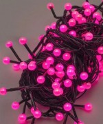 Гірлянда Перли 50 LED 5м чорний провід рожевий перехідник Gonchar