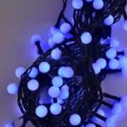 Гирлянда Шарики 10мм 100 LED черный провод синий 6м Gonchar