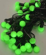 Гирлянда Шарики 40 LED 7м 18мм черный провод переходник зеленый Gonchar
