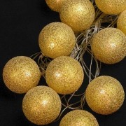 Гірлянда Кульки з ниток 12 LED 4м 50мм золото теплий білий Gonchar