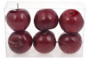 Набір підвісних декоративних Яблук Bon, 6см, 6шт, колір - темно-червоний 130-400