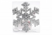Набір декоративних сніжинок Bon 10см, 4 шт, колір - срібло 787-105