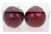 Набір підвісних декоративних Яблук Bon, 10.3см, 2шт, колір - темно-червоний 130-402