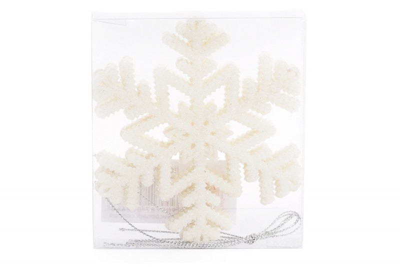 Набір декоративних сніжинок Bon 10см, 4 шт, колір - білий 787-072