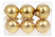 Набір підвісних декоративних Гранатів Bon, 6см, 6шт, колір - золото 130-413