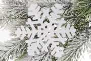Набір декоративних сніжинок Bon 10см, 4 шт, колір - білий 787-079