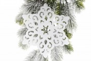 Набір декоративних сніжинок Bon 15см, 4 шт, колір - білий 787-077