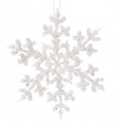 Набір (3шт) новорічного декору Сніжинка Bon 14см, колір - білий 787-047