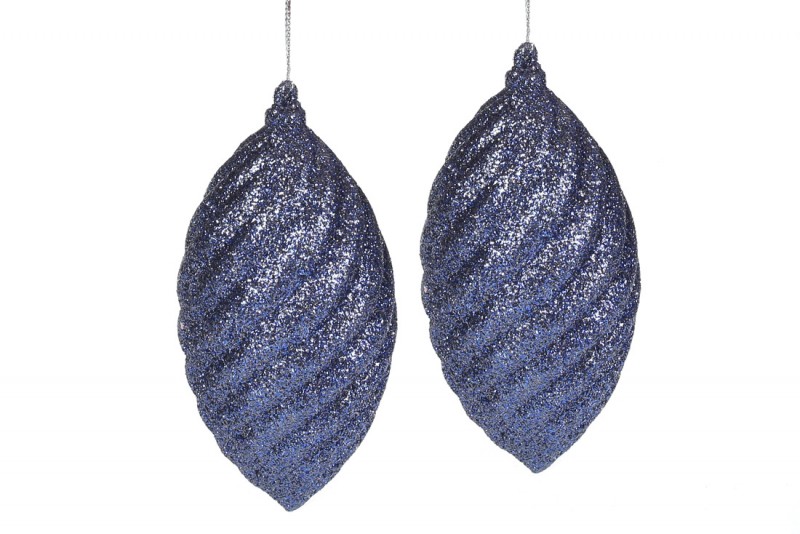 Набор (2шт) елочных украшений Bon , цвет - тёмно-синий глиттер 113-501