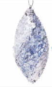 Ялинкова прикраса Bon у формі оливи 12см, колір - блакитний 145-209