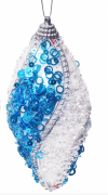 Елочное украшение Bon в форме оливы 12см, цвет - синий 145-209