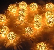 Гірлянда Золото фігурки Кульки Ротанг 10 LED 2м білий теплий Gonchar