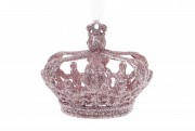 Ялинкова прикраса Bon Корона 8см, колір - світло-рожевий 788-427