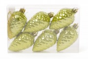 Набор шишек Bon , 6см, цвет - оливковый зеленый, перламутр, 6шт 147-974