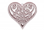 Ялинкова прикраса Bon Серце, 10см, колір - світло-рожевий 788-597