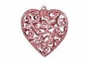 Елочное украшение Bon Сердце 7.5*8см, цвет - розово-персиковый 788-808