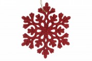 Ялинкова підвіска Bon Сніжинка 9см, колір - червоний 788-392