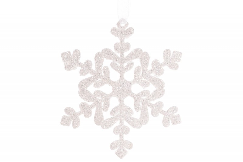 Ялинкова прикраса Bon Сніжинка 11см, колір - білий 788-480